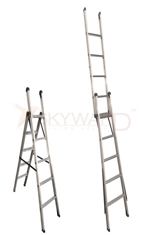 Model No. 1600 Aluminium Double Sided Ladder for Home, Shop and Industrial Access Use, Professional Dual Access Climbing Ladder for Maintenance, Storage and Everyday Working Tasks